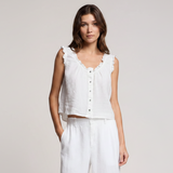 Tana Linen Top - White