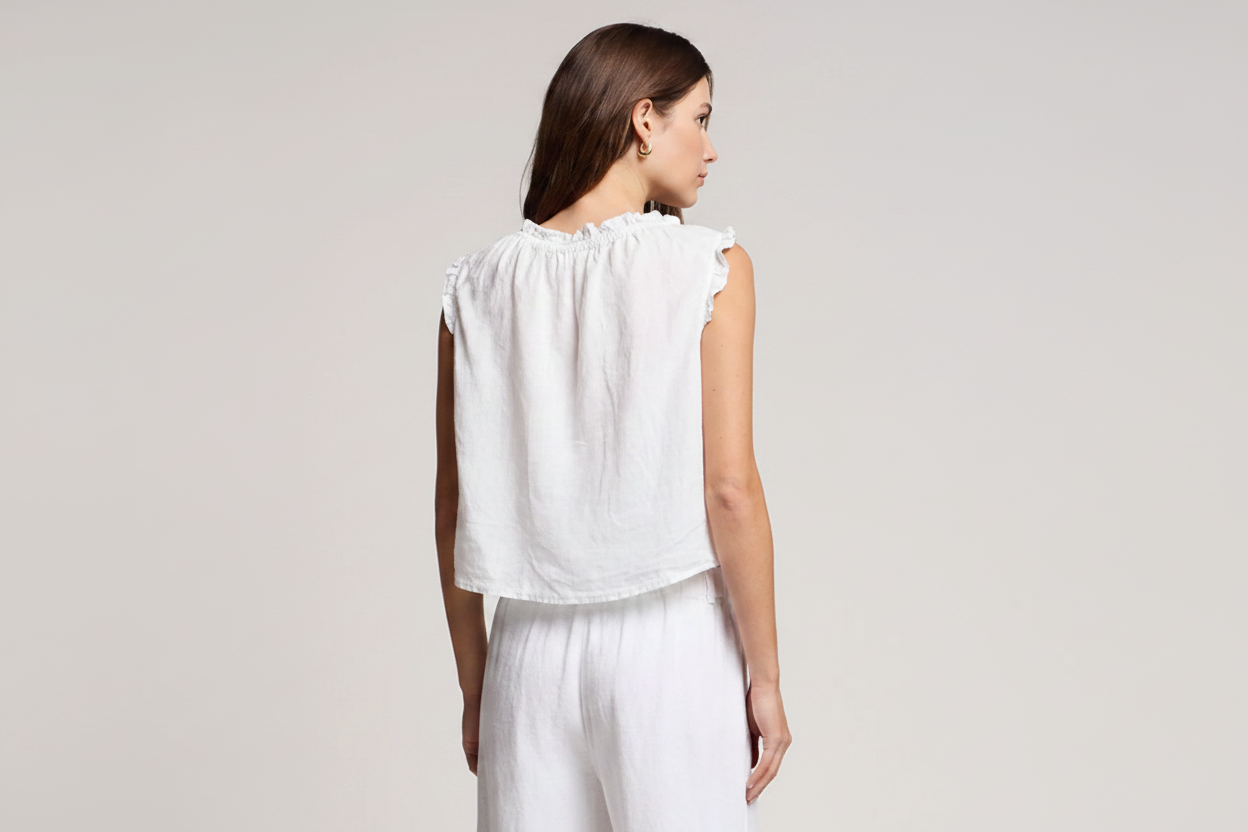 Tana Linen Top - White
