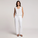Tana Linen Top - White
