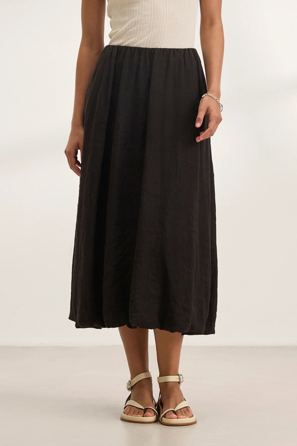 Rachelle Linen Skirt- Black