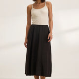 Rachelle Linen Skirt- Black