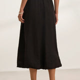 Rachelle Linen Skirt- Black