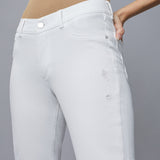 Riley Boyfriend Straight - White Distressed