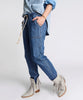 On Repeat Shabbies Drawstring Boyfriend Jeans - Dark Blue