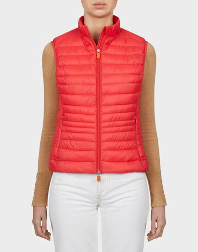 Giga Puffer Vest - Hibiscus Red