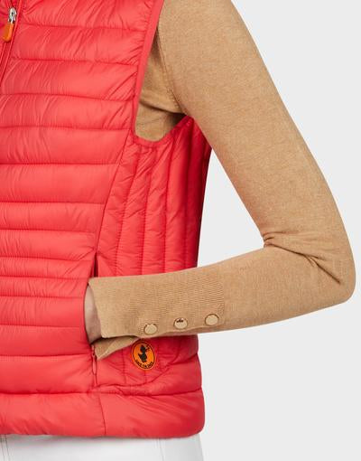 Giga Puffer Vest - Hibiscus Red
