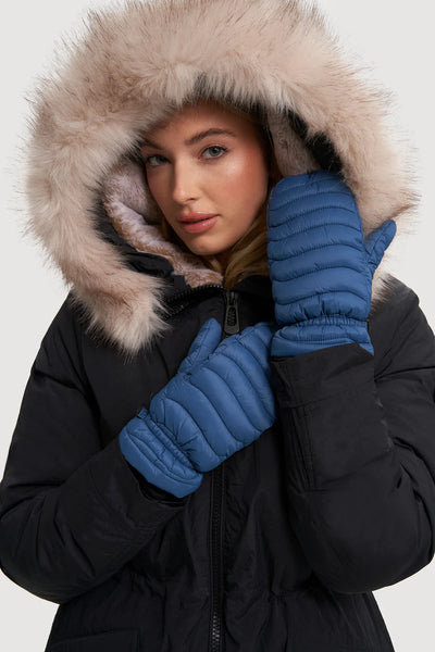 Elsa Puffer Mittens - Lake Blue