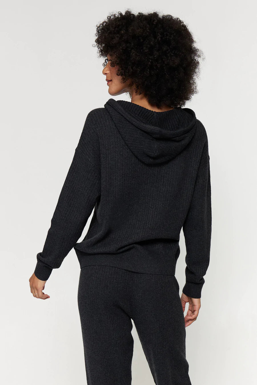 Houston Rib Hoodie- Vintage Black
