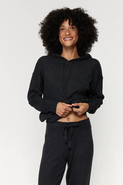Houston Rib Hoodie- Vintage Black