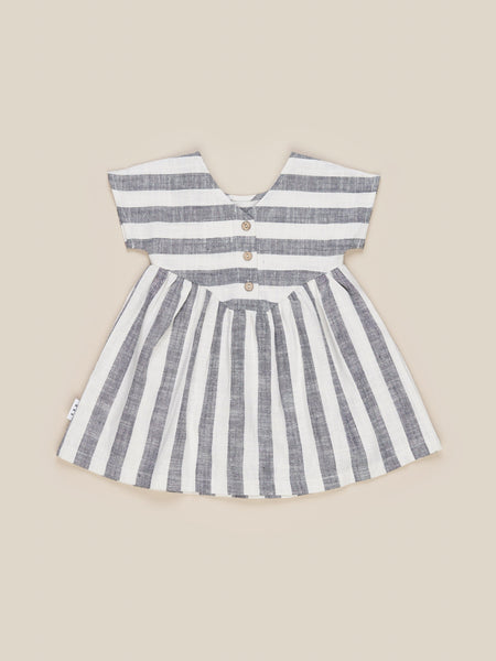 Stripe Yoke Dress - Navy Stripe