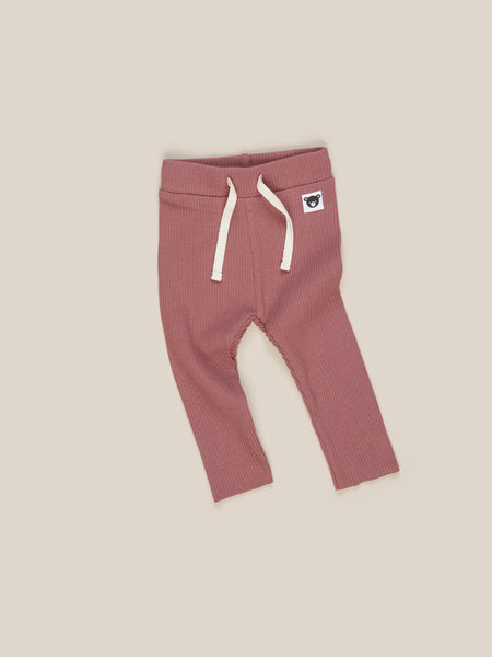 Ribbed Leggings - Burgundy