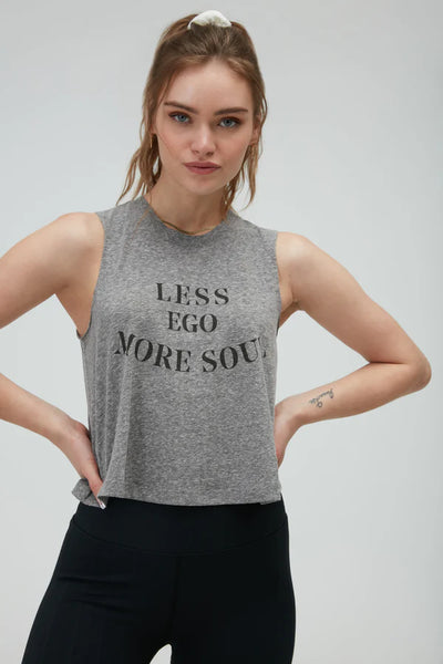 More Soul Crop Tank - Heather Grey