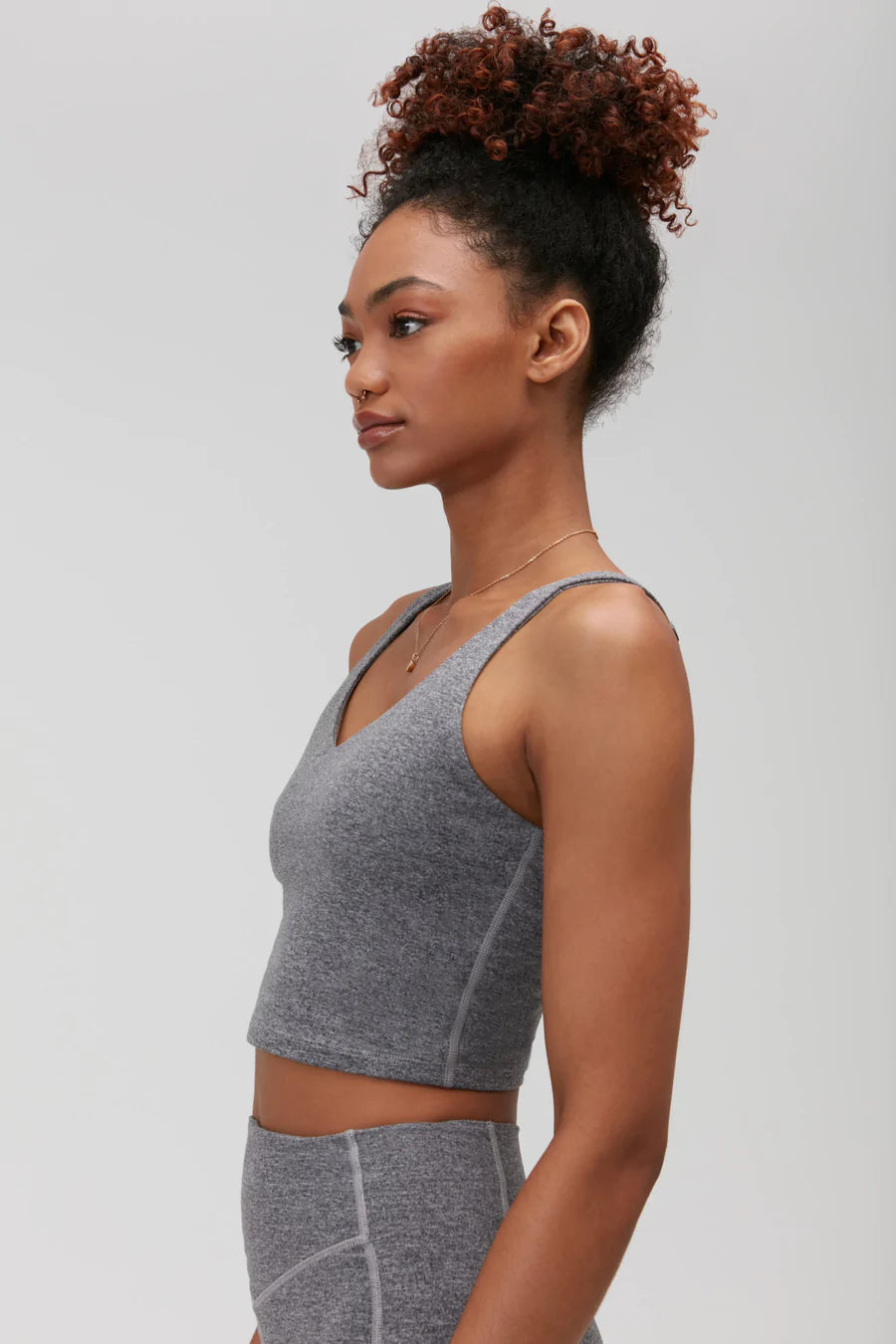 Exhale Tech Heather Longline Bra - Heather Grey
