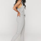 Giselle Rib Jumpsuit - Heather Grey