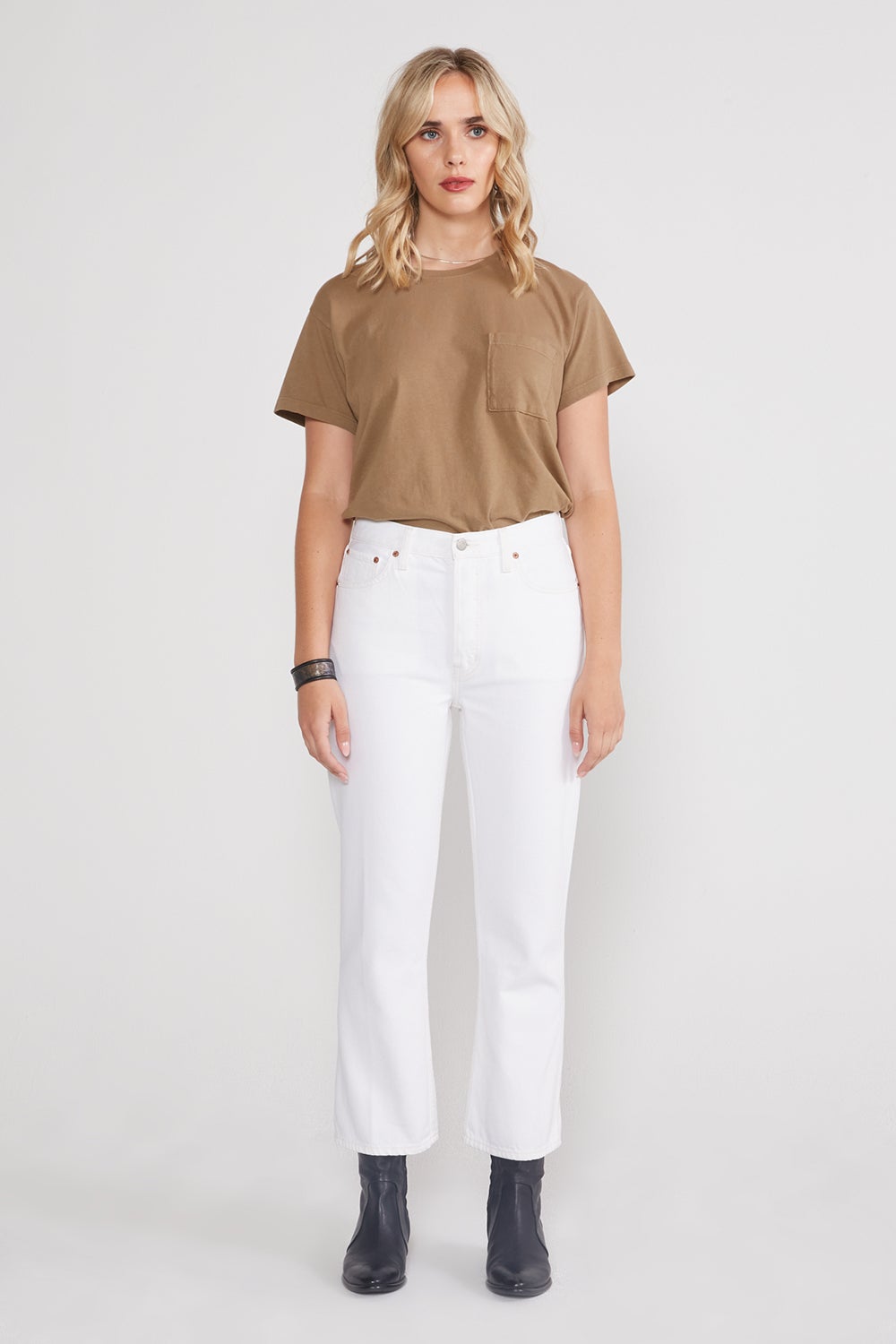 Josie High Rise Crop - Vintage White