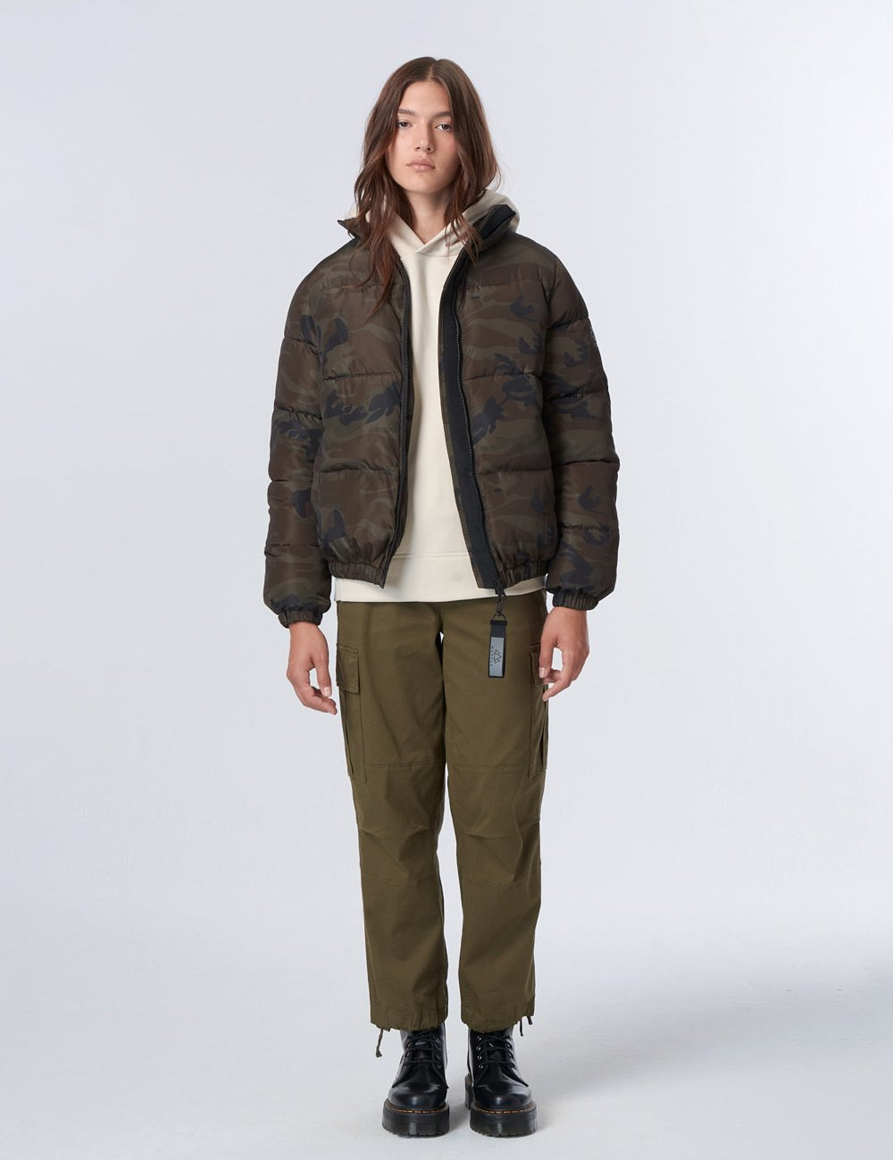Kari Pongee Puffer - Camo Khaki