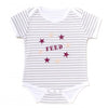 Striped Star Onesie - Grey/White