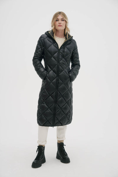 Palmer Long Light-Weight Puffer Jacket - Black