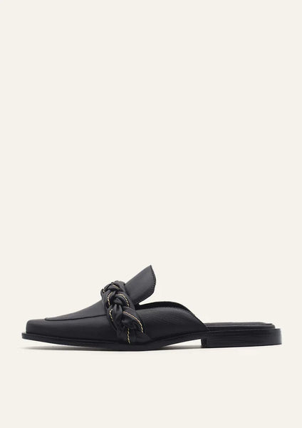 Poltava Mule With Braid- Black