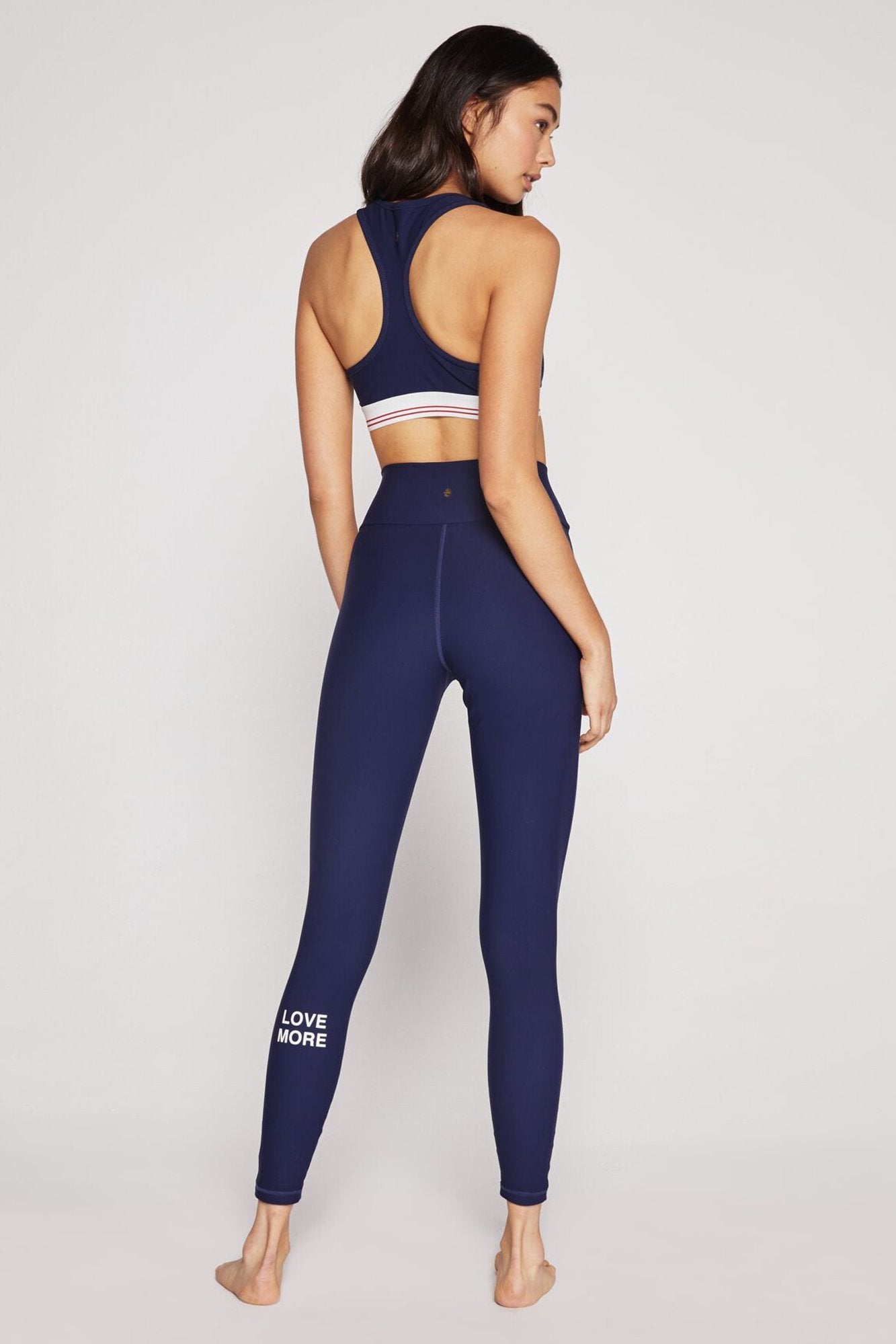 Love Floral High Waist Leggings - Dusty Navy
