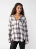 Slit Back Tunic- Faded Black Plaid