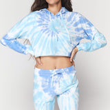 Tie Dye Luna Crop Hoodie - Aruba