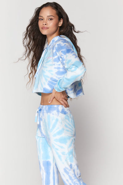 Tie Dye Luna Crop Hoodie - Aruba