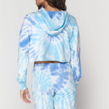 Tie Dye Luna Crop Hoodie - Aruba