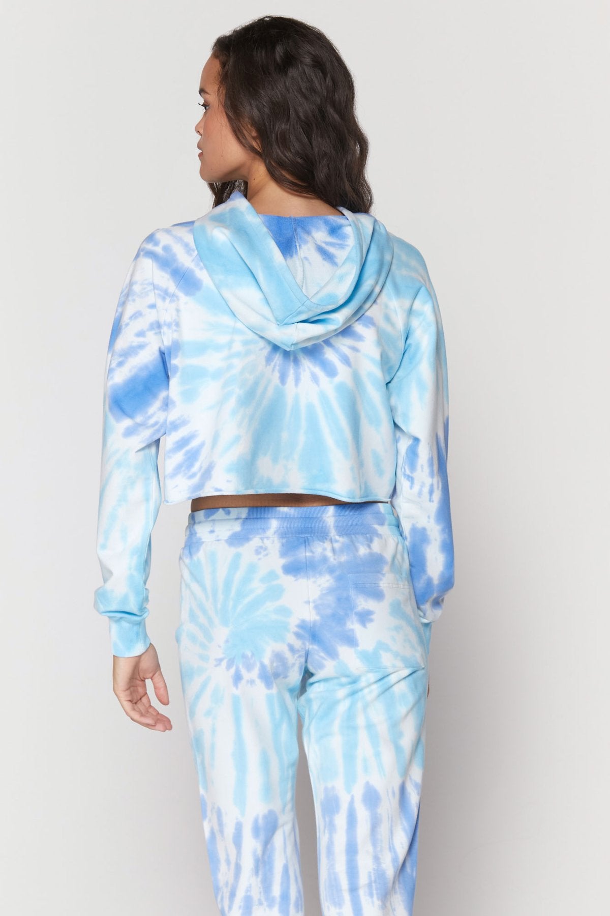 Tie Dye Luna Crop Hoodie - Aruba