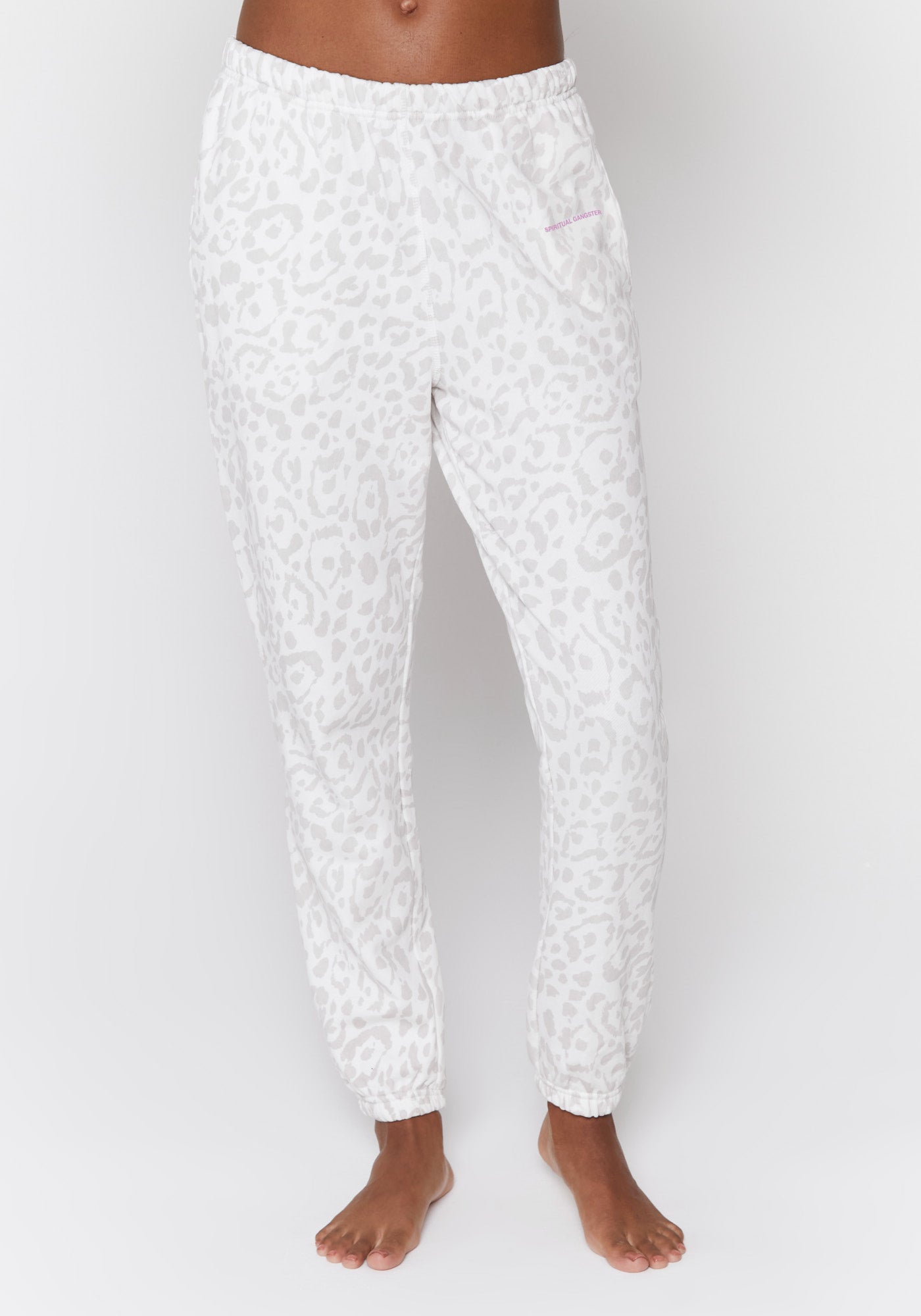 Laguna Sweatpant- Snow Leopard Print