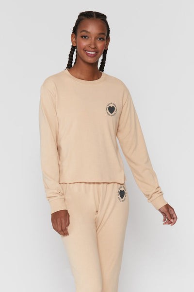 Take Good Care SG Vintage Terry Crop Sweatshirt - Honey