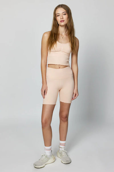 Seamless Ruffle Biker Short - Dusk Pink