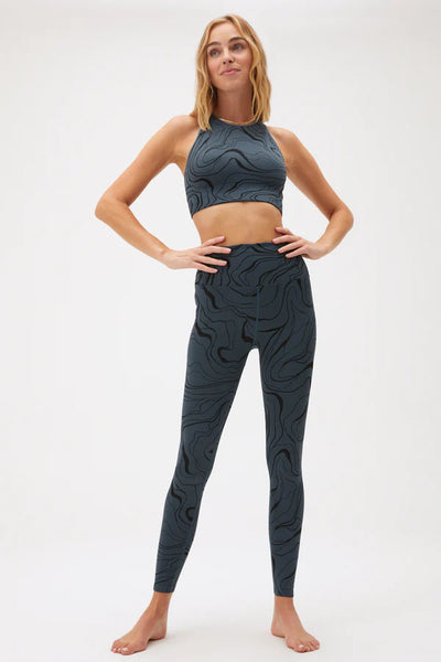 Love Sculpt Jacquard Legging - Deep Sea Blue Swirl