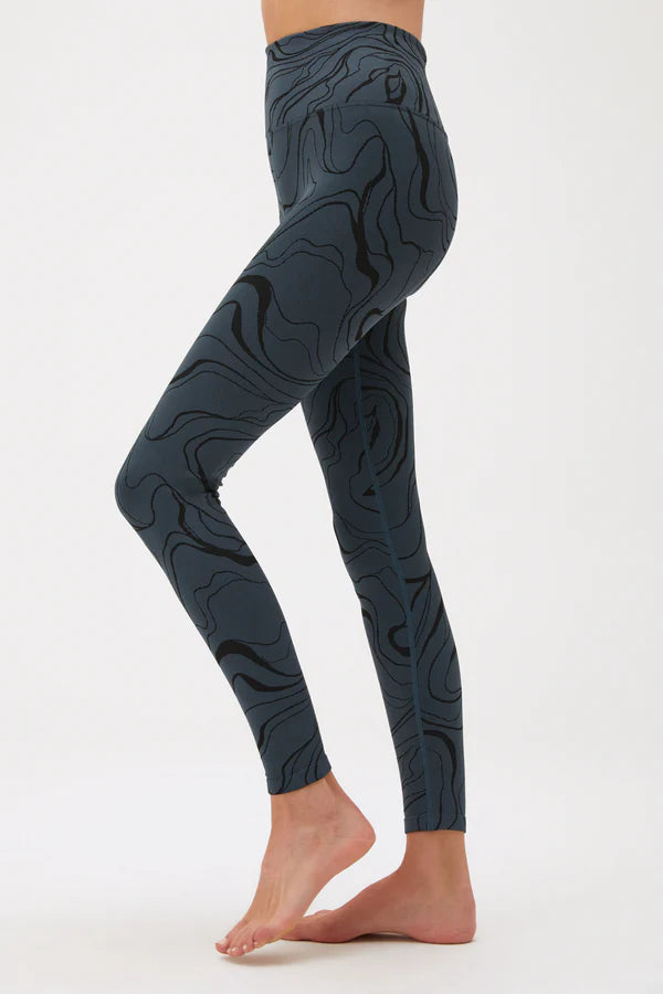 Love Sculpt Jacquard Legging - Deep Sea Blue Swirl
