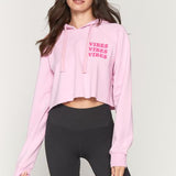 Vibes Luna Crop Hoodie - Paradise Pink