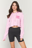 Vibes Luna Crop Hoodie - Paradise Pink