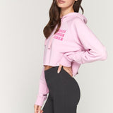Vibes Luna Crop Hoodie - Paradise Pink