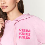 Vibes Luna Crop Hoodie - Paradise Pink
