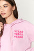 Vibes Luna Crop Hoodie - Paradise Pink