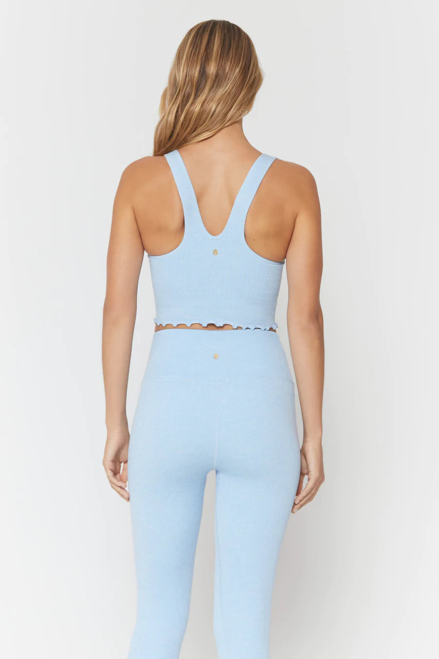 Love Sculpt Ruffle Leggings - Pastel Blue
