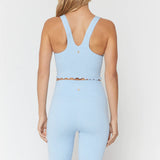 Love Sculpt Ruffle Leggings - Pastel Blue