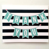 Striped Card with Thank You banner - Message - Thank You