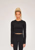 ReSet Cropped Long Sleeve Top - Black