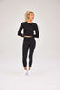 ReSet Cropped Long Sleeve Top - Black