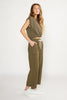 Vivian Wide Leg Terry Pant - Sea Turtle