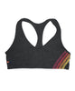 4 Stripe V-Cut Sports Bra - Charcoal/Red