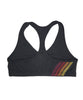 4 Stripe V-Cut Sports Bra - Charcoal/Red