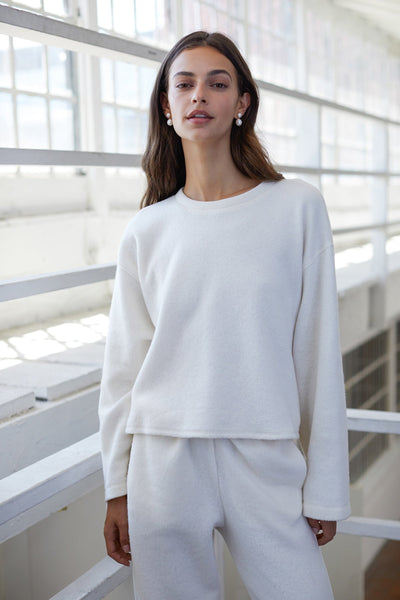 Arissa Sherpa Fleece Sweater - Cream