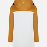 Double Breasted Grin Coat - Honey Brown/White