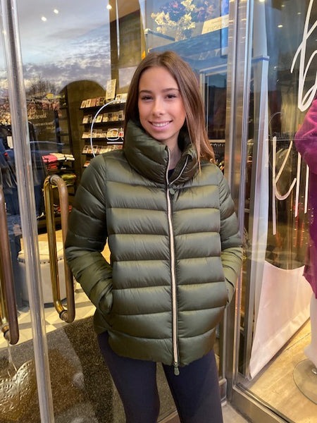 Elsie Puffer Jacket- Pine Green